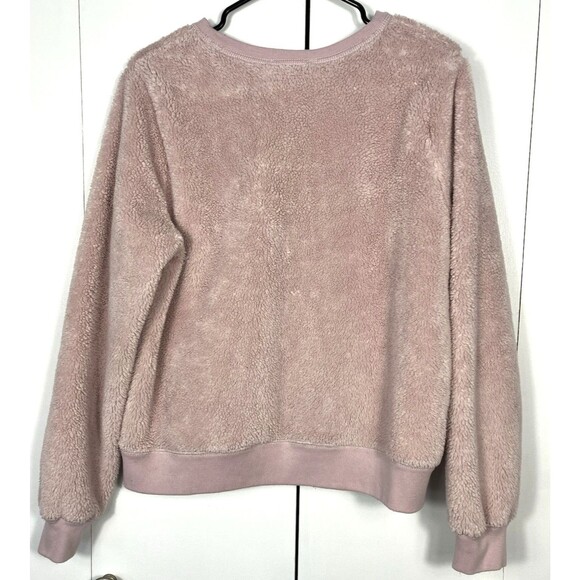 Abercrombie & Fitch Womens Faux Fur Pink Sweatshirt Size Large - Picture 5 of 5